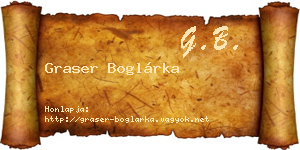 Graser Boglárka névjegykártya